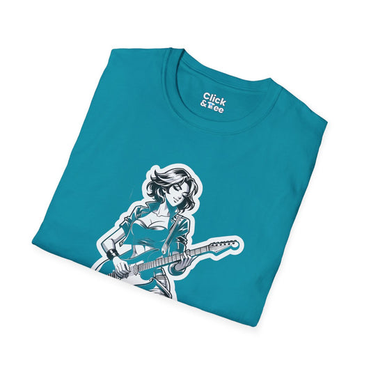Harem AnimeFemale Guitarist Unique T-Shirt Image 1