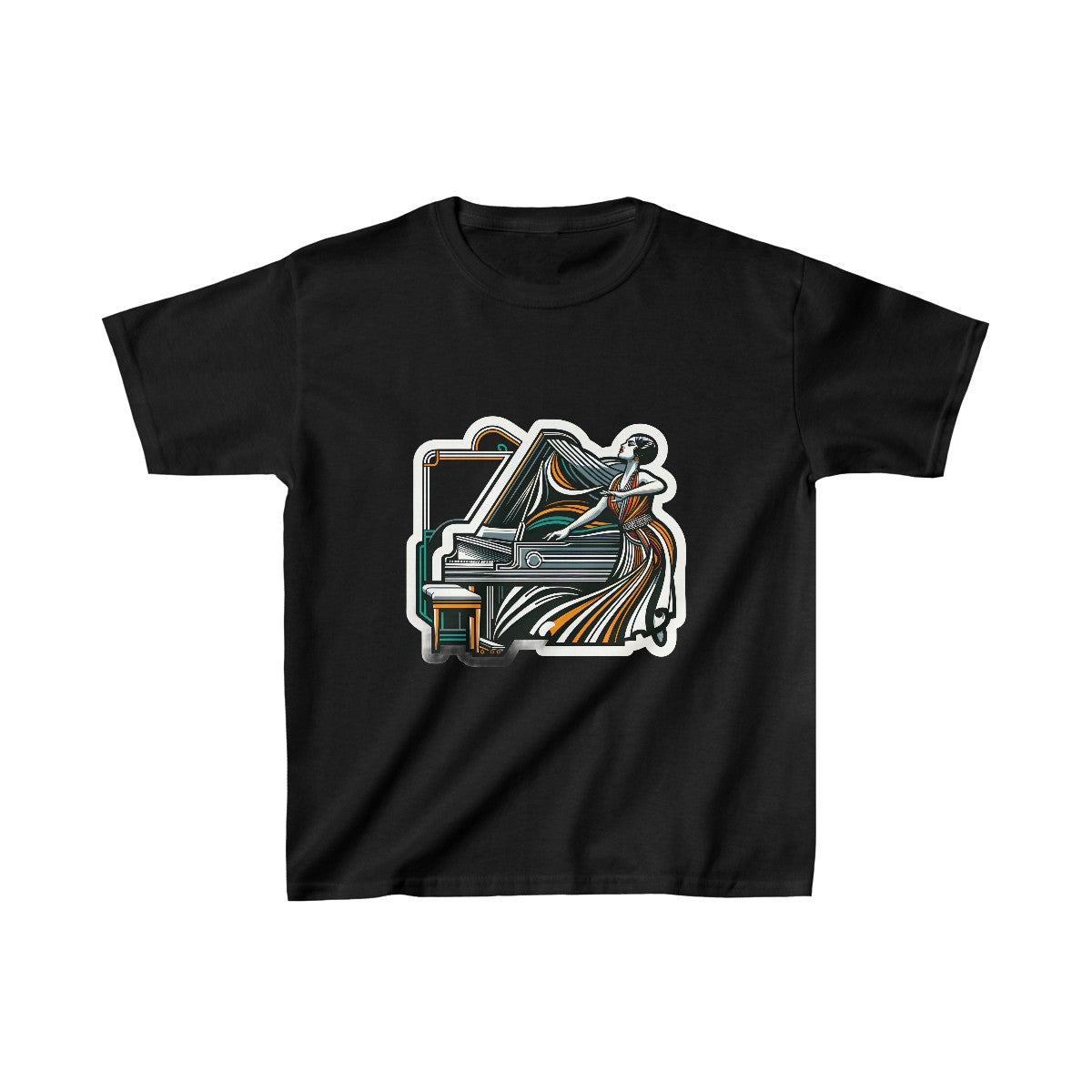 Kids Art DecoPianist T-Shirt  Image 3