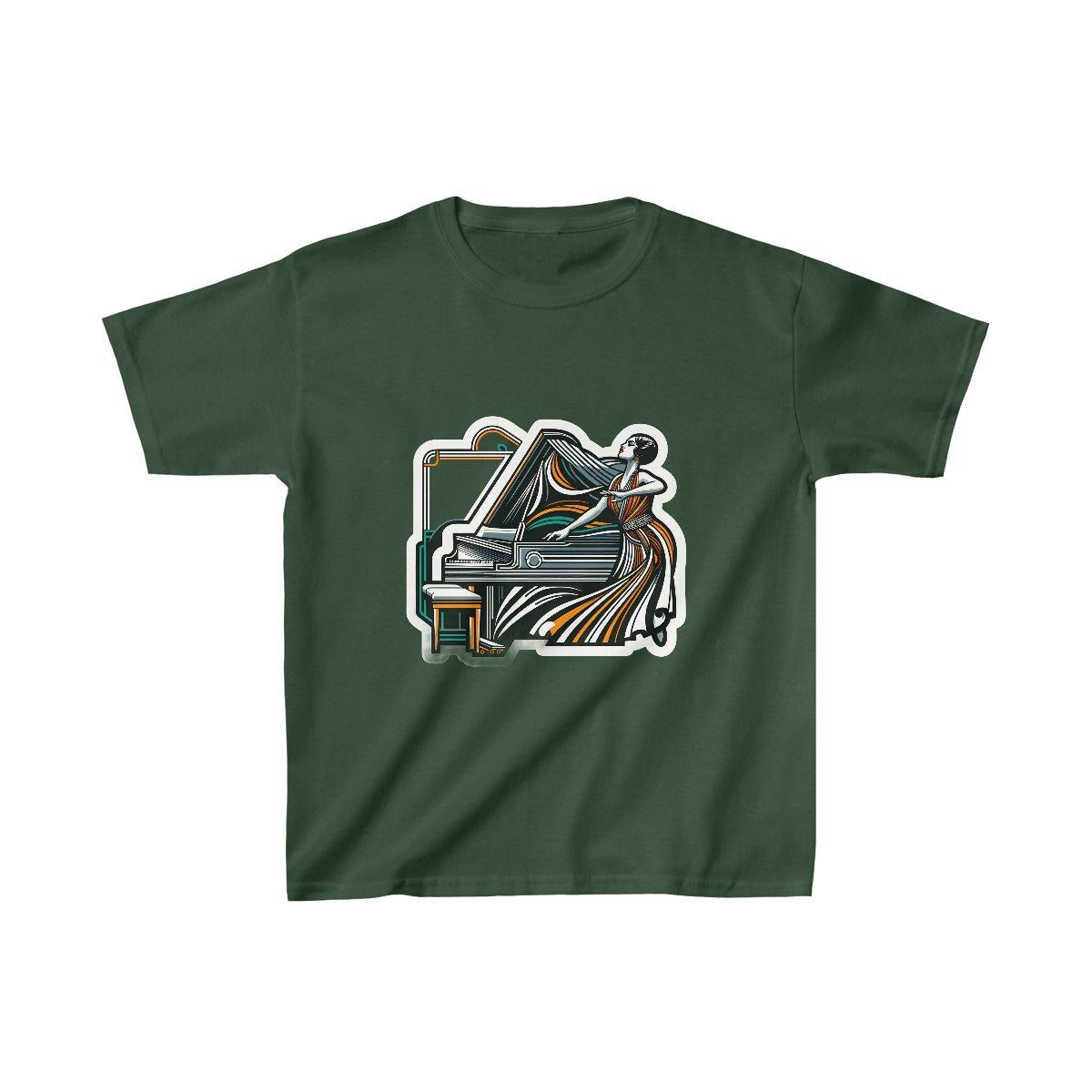 Kids Art DecoPianist T-Shirt Image 7