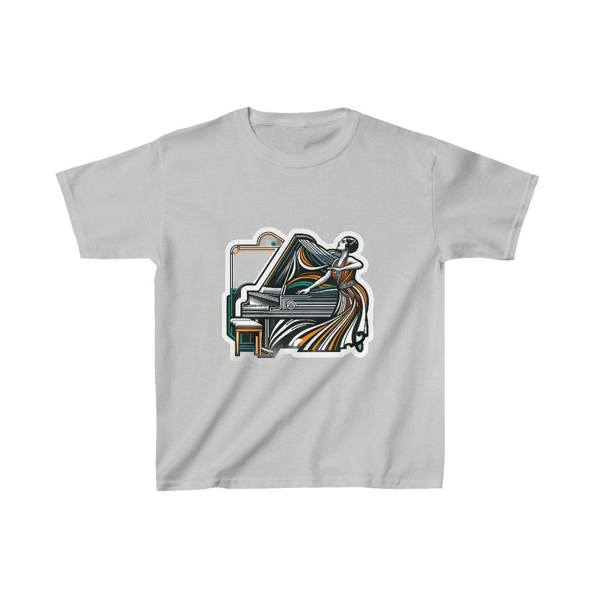 Kids Art DecoPianist T-Shirt  Image 4