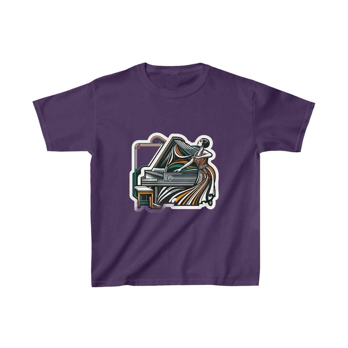 Kids Art DecoPianist T-Shirt Image 10
