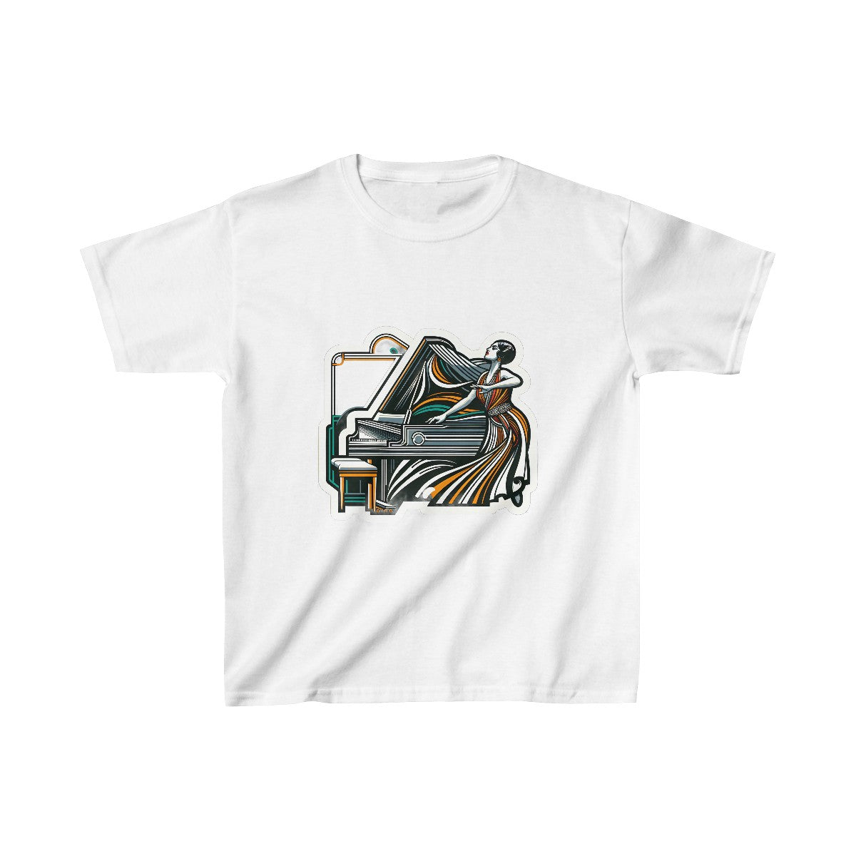 Kids Art DecoPianist T-Shirt  Image 2