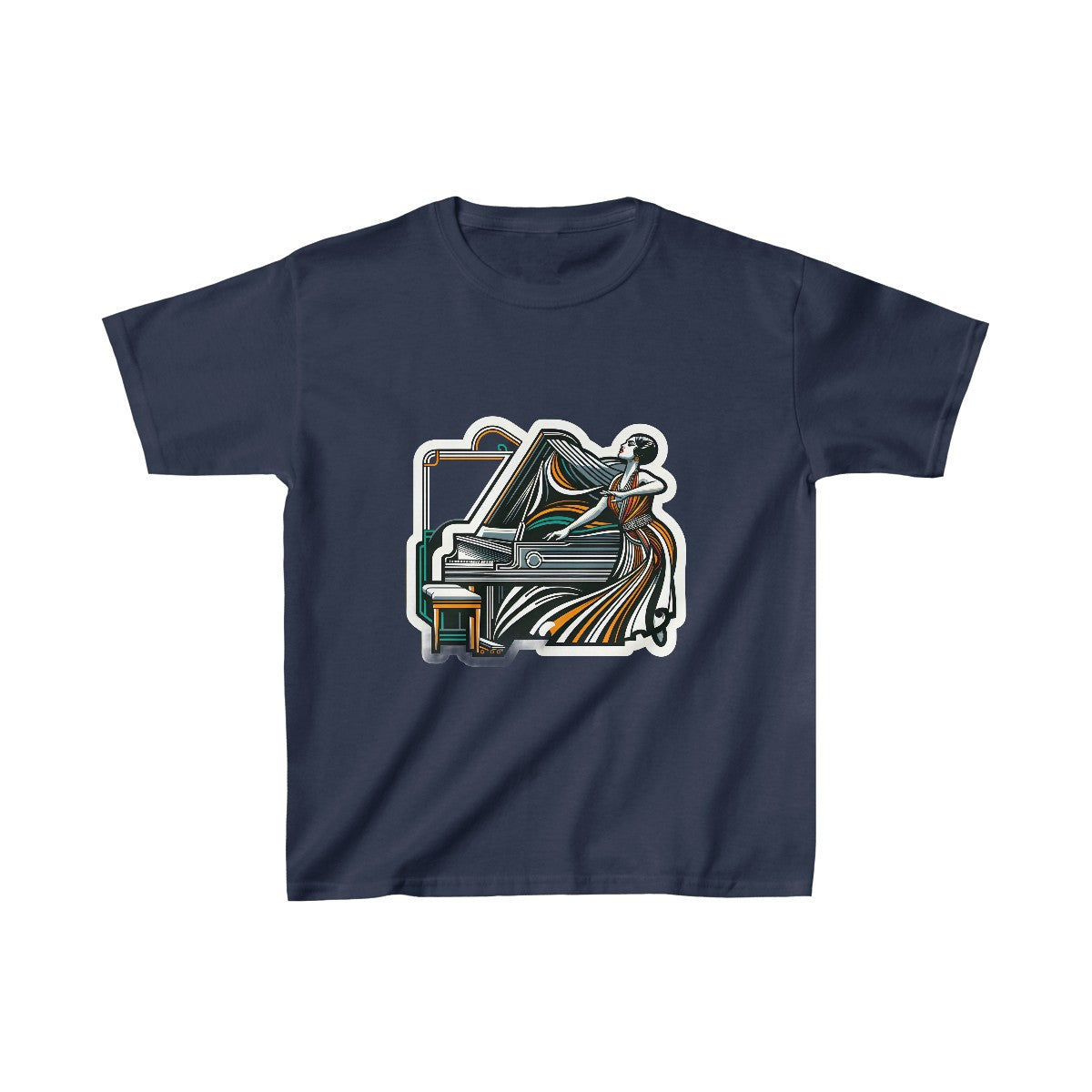 Kids Art DecoPianist T-Shirt Image 9