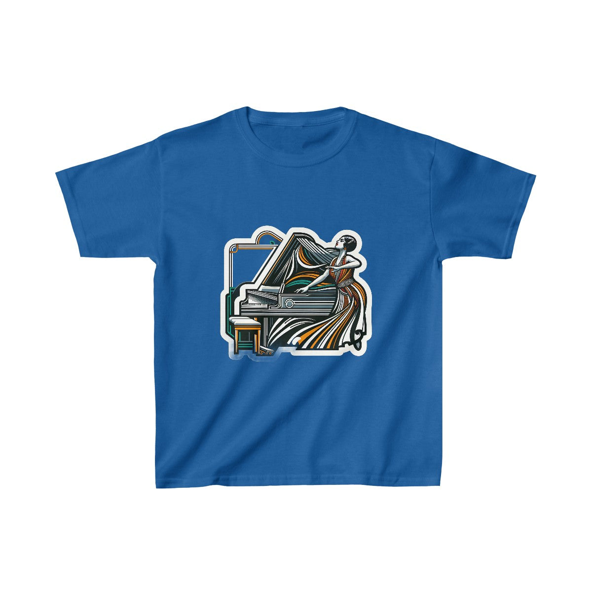 Kids Art DecoPianist T-Shirt Image 8