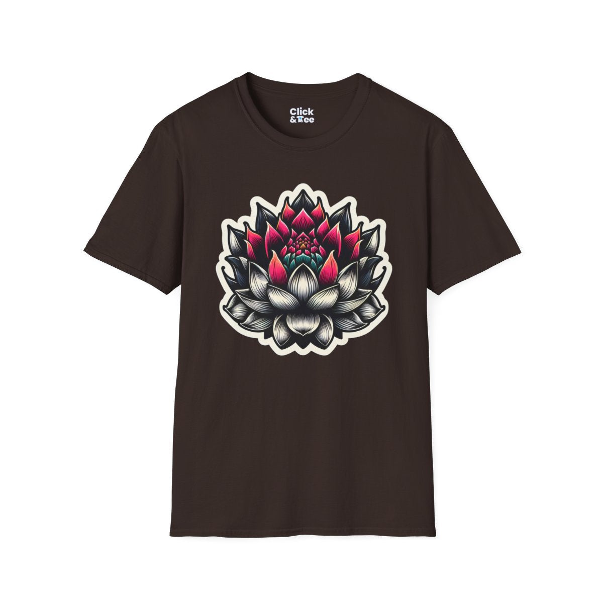 NoirLotus Flower Unique T-Shirt Image 10