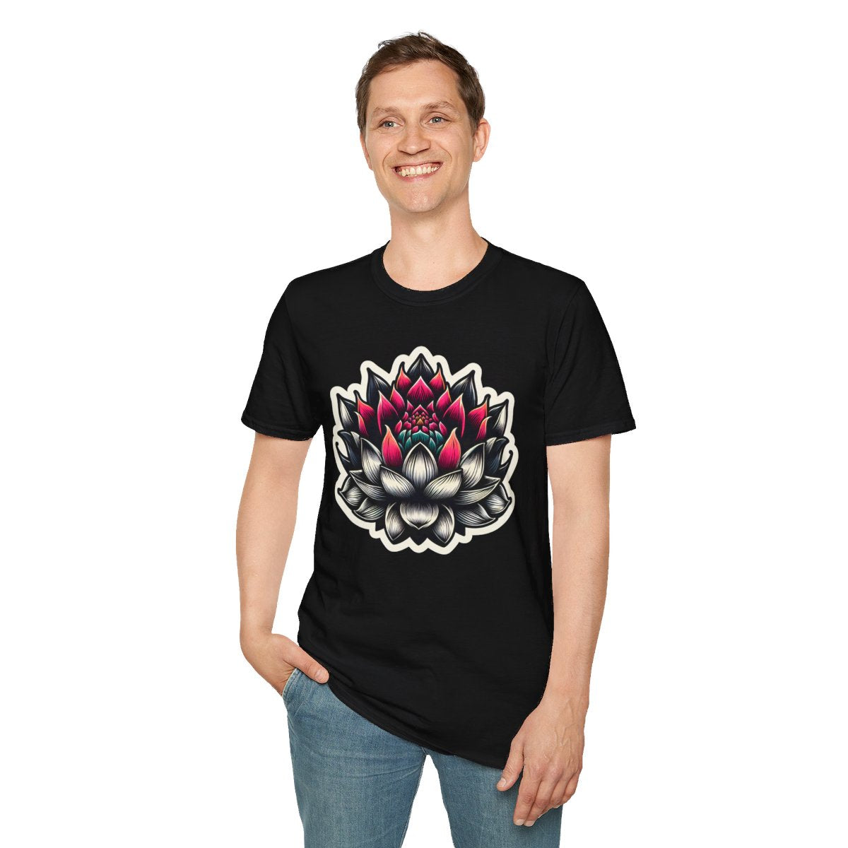 NoirLotus Flower Unique T-Shirt  Image 4