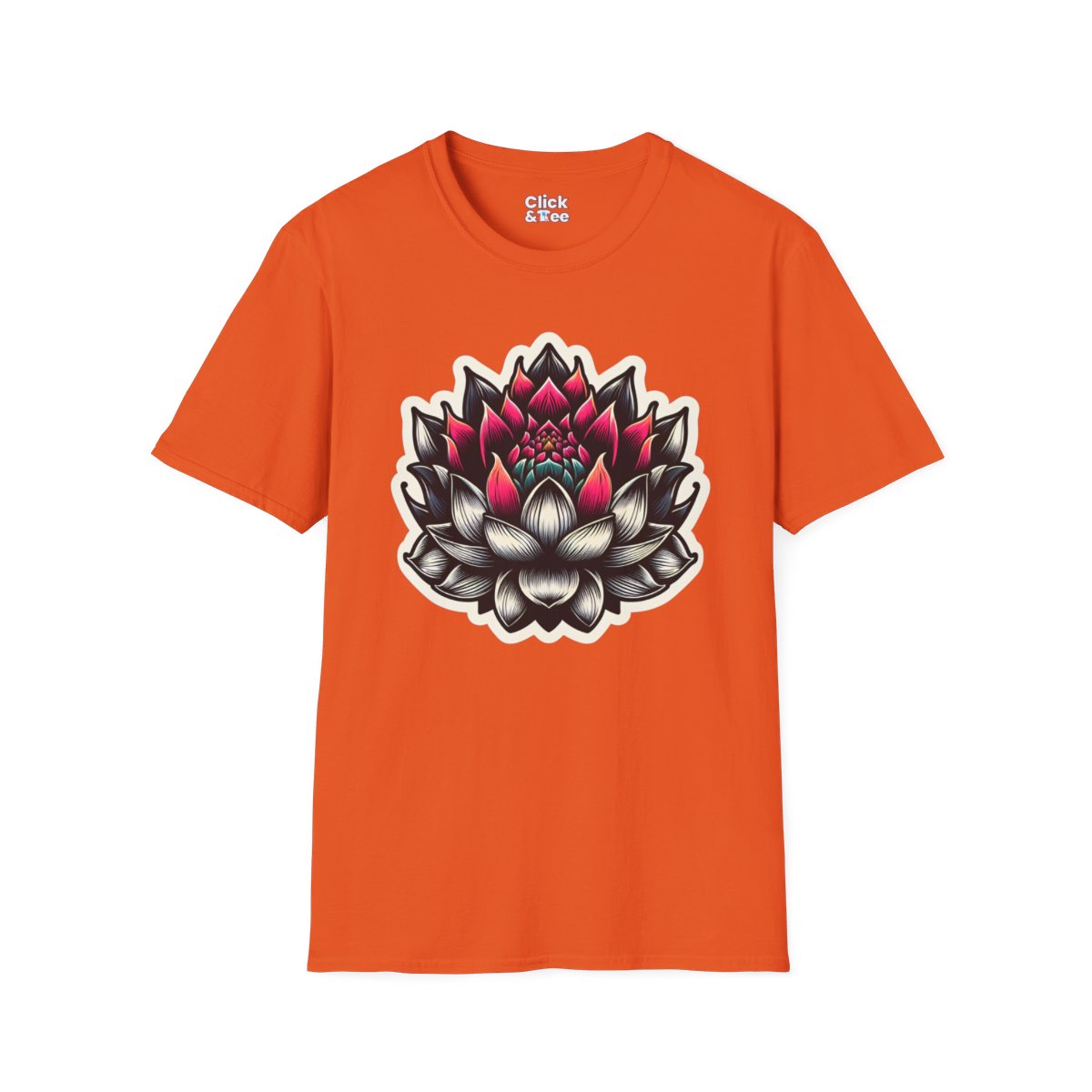 NoirLotus Flower Unique T-Shirt Image 9