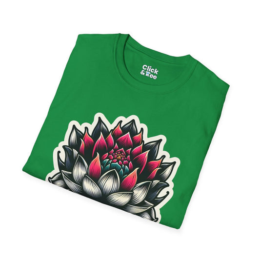 NoirLotus Flower Unique T-Shirt Image 1