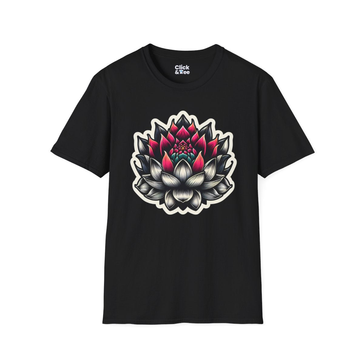 NoirLotus Flower Unique T-Shirt  Image 3