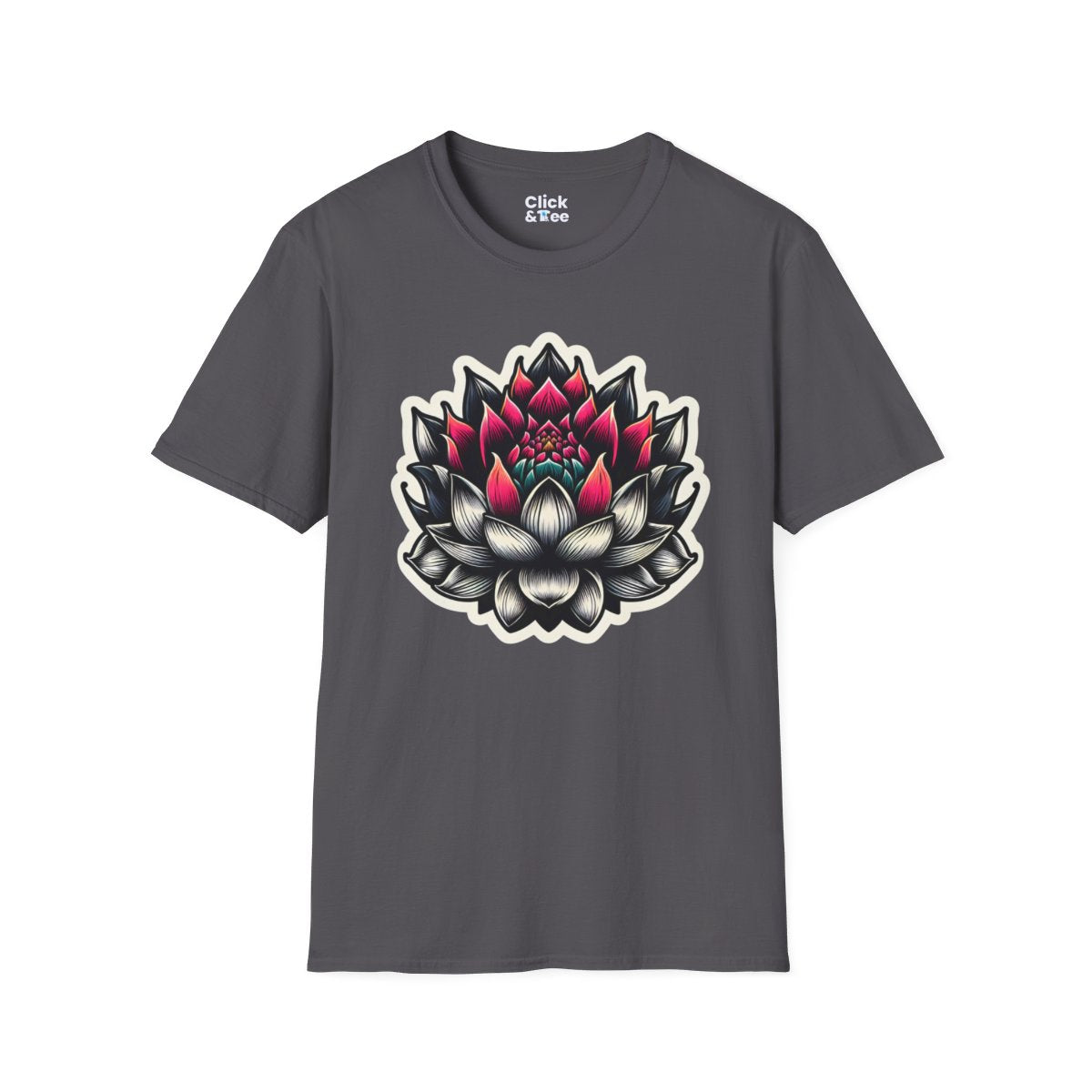 NoirLotus Flower Unique T-Shirt Image 16