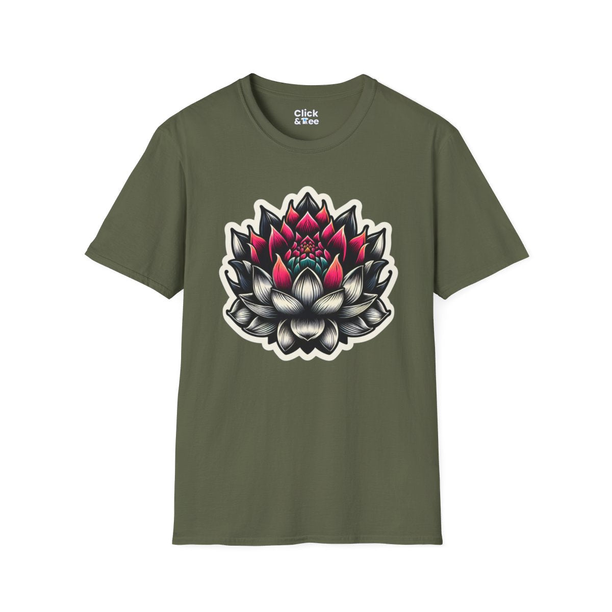 NoirLotus Flower Unique T-Shirt Image 11