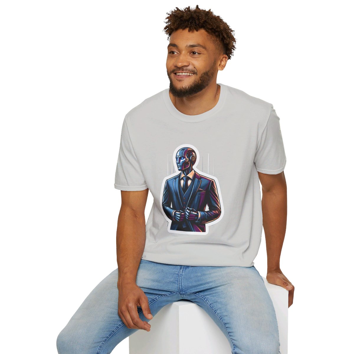 RealisticHumanoid Robot Gentleman Unique T-Shirt Image 7