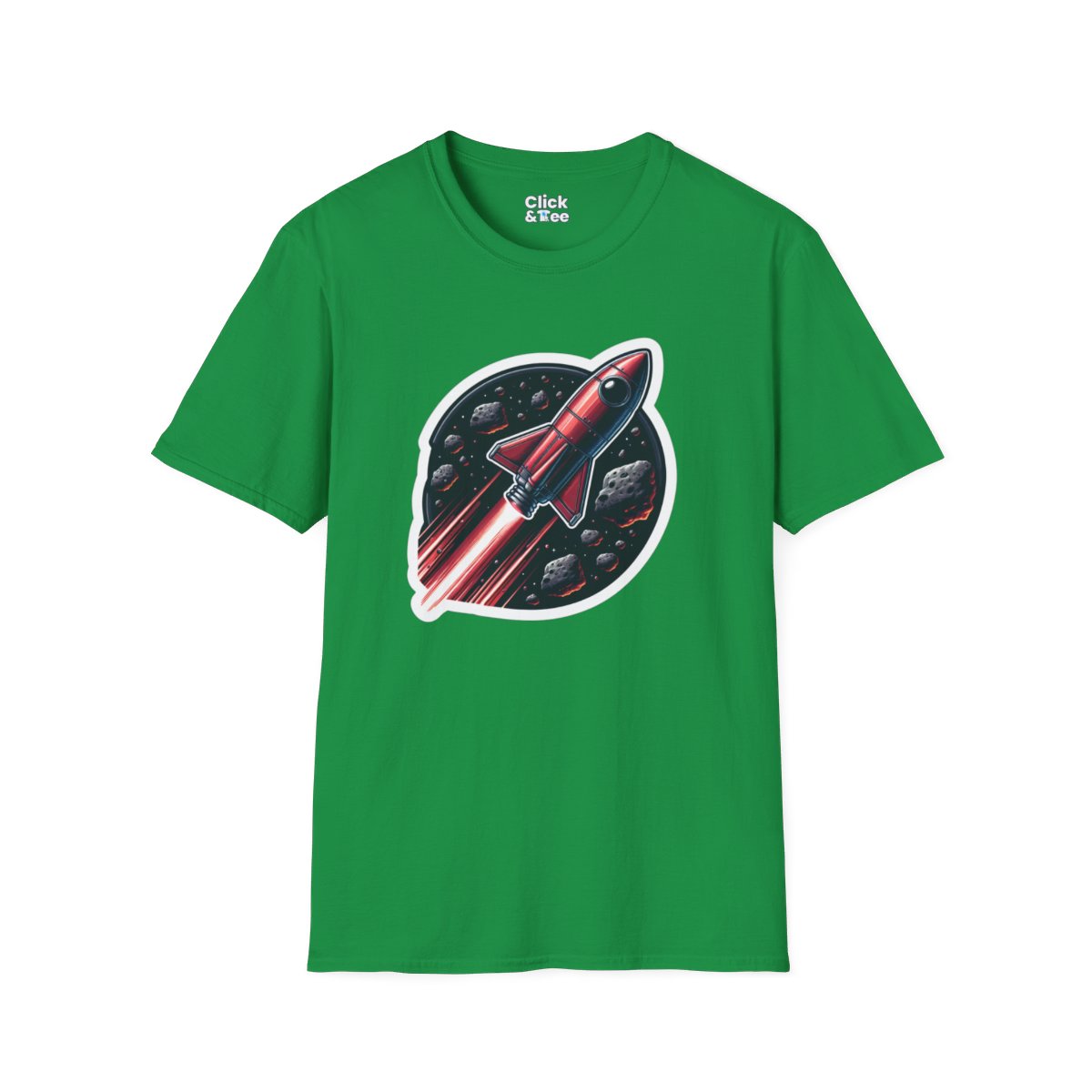 RealisticRetro Futuristic Rocketship Unique T-Shirt Image 12