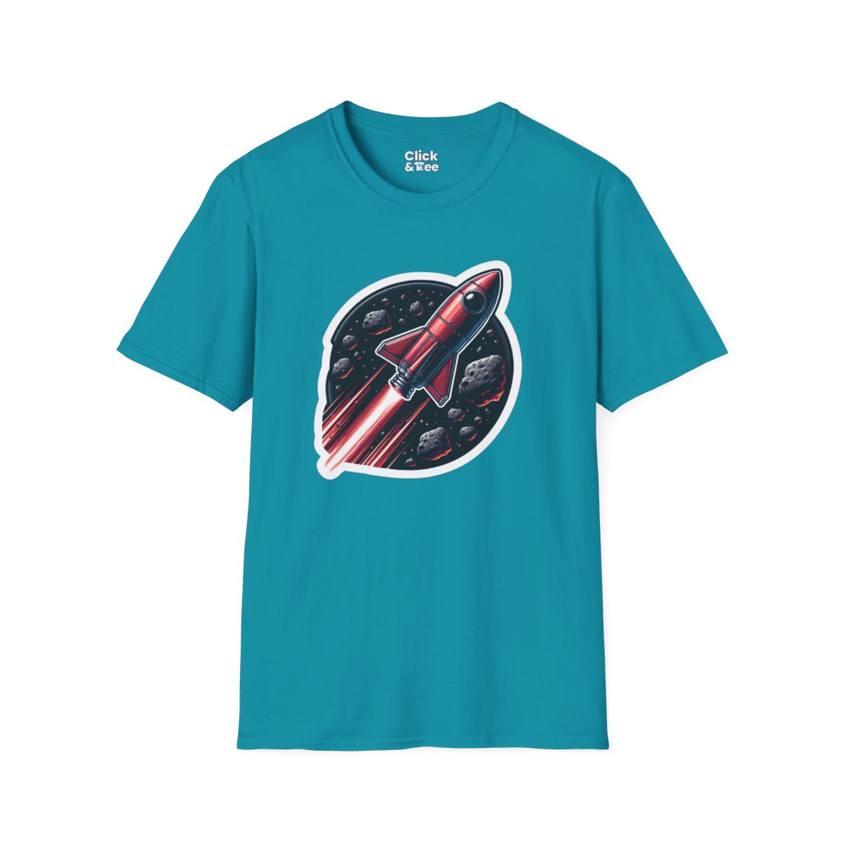 RealisticRetro Futuristic Rocketship Unique T-Shirt Image 13