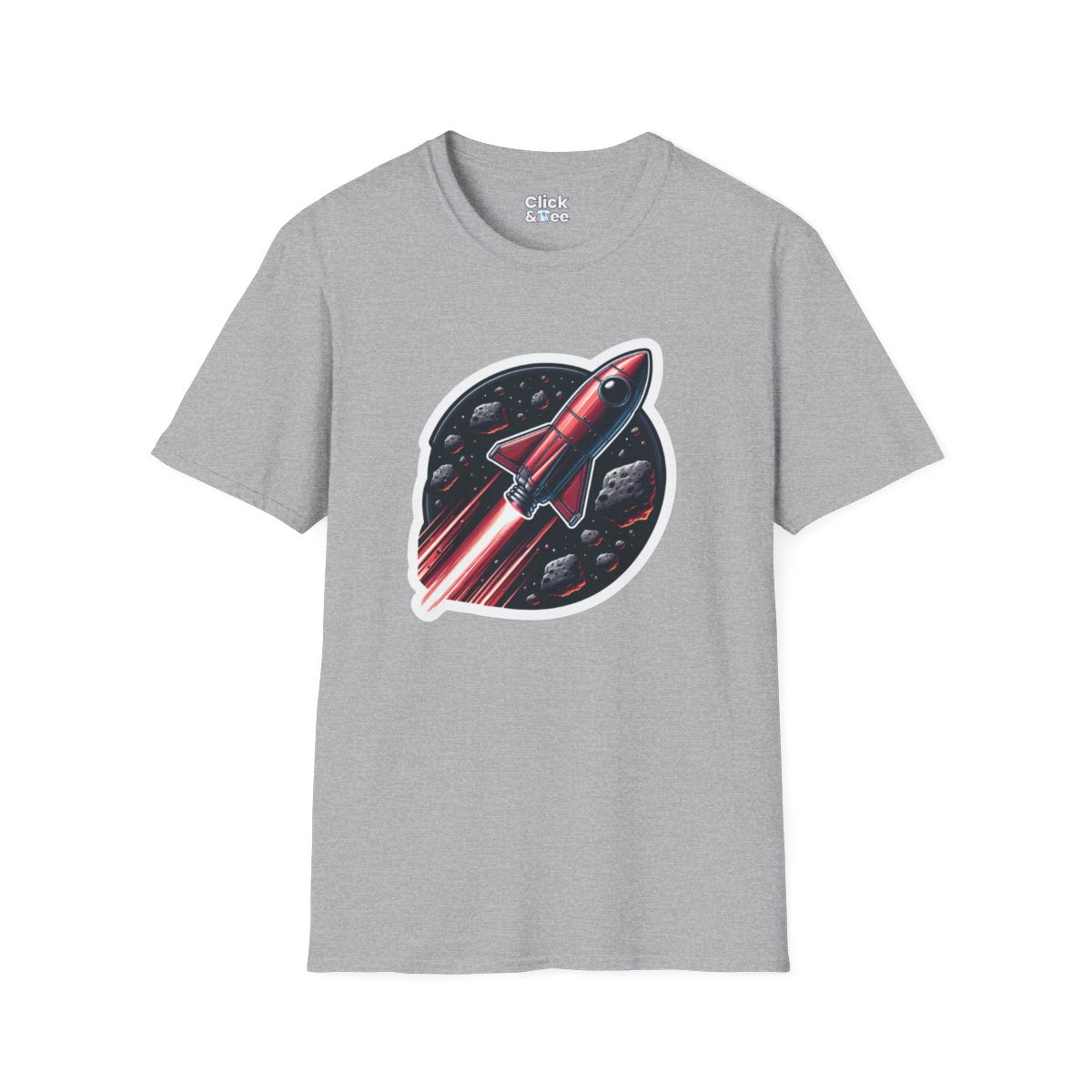 RealisticRetro Futuristic Rocketship Unique T-Shirt Image 8