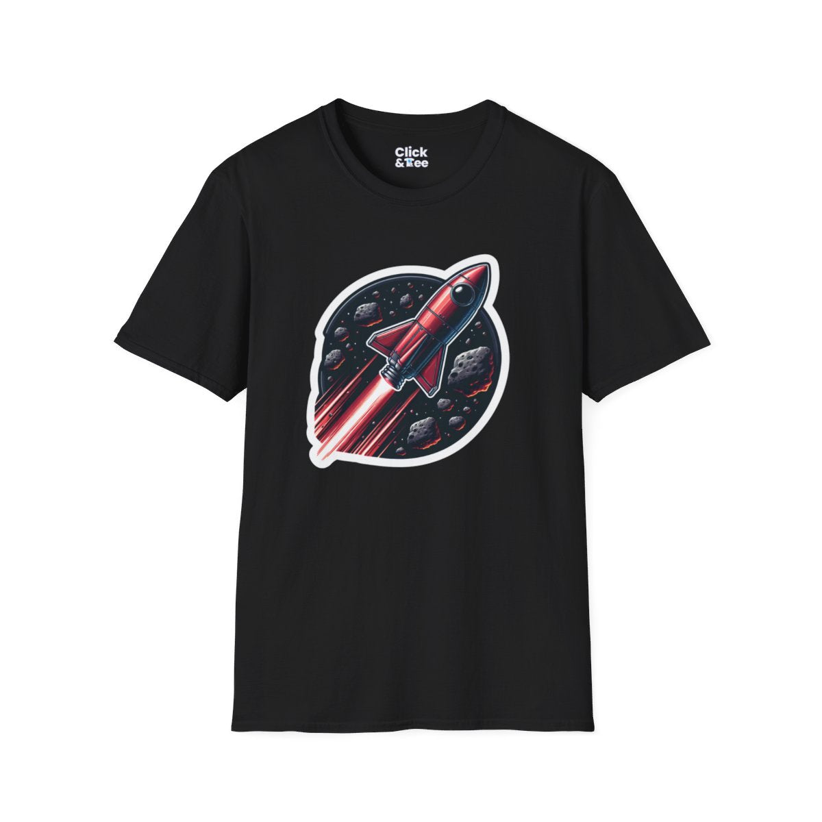 RealisticRetro Futuristic Rocketship Unique T-Shirt  Image 3