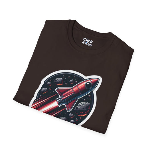 RealisticRetro Futuristic Rocketship Unique T-Shirt Image 1