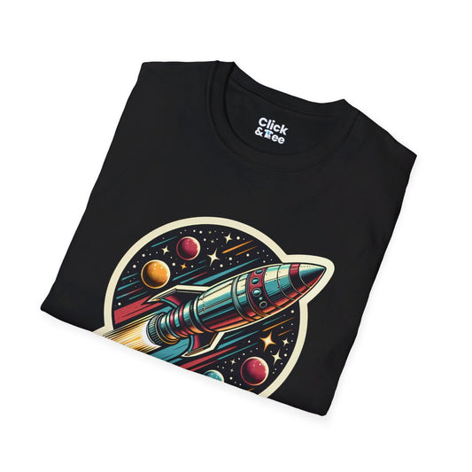 VintageClassic Rocketship Unique T-Shirt Image 1
